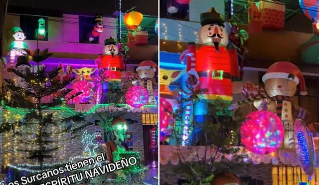 Vivienda en Surco sorprende con más de 15 figuras navideñas. Foto: composición LR/ TikTok