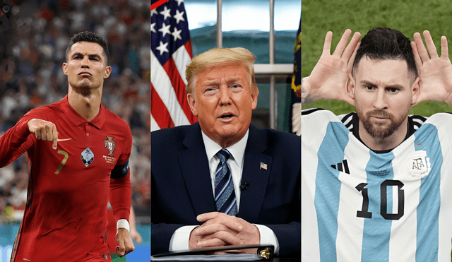 En una reunión Donald Trump escogió al mejor jugador de todos los tiempos entre Lionel Messi y Cristiano Ronaldo. Foto: composición LR/difusión