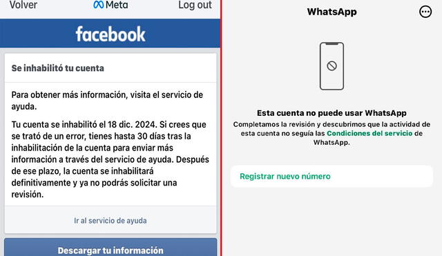 Se desconocen las causas del baneo masivo en Facebook, Instagram y WhatsApp. Foto: captura de X