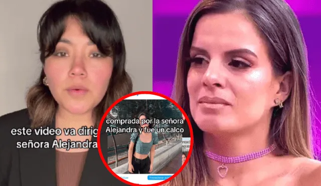 Alejandra Baigorria es acusada por usuaria de plagiar sus diseños. Foto: Composición LR/Captura TikTok/Captura América TV