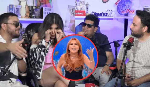 Magaly Medina criticó a Gianfranco Pérez por sus comentarios inapropiados hacia Gabriela Serpa. Foto: Composición LR/YouTube/ATV