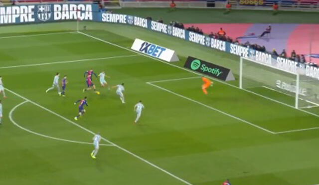 Pedri anotó el 1-0 del partido Barcelona vs Atlético de Madrid por LaLiga. Foto: captura de ESPN