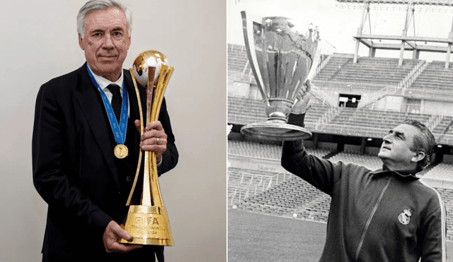 Tras la reciente conquista de la Copa Intercontinental ante el Pachuca, el entrenador italiano supera a Miguel Muñoz y se convierte en el director técnico más laureado del Real Madrid con 15 títulos. Foto: composición LR/Direct TV/Peña Madridista