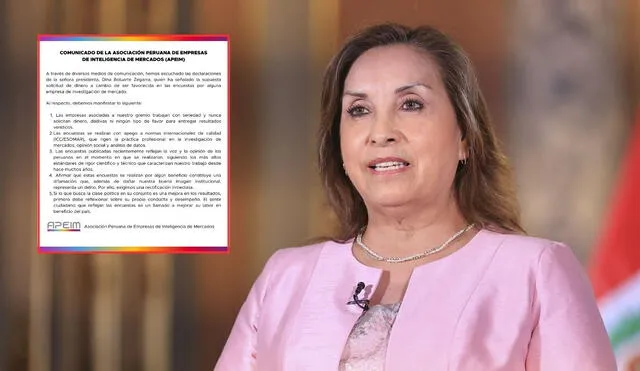 Dina Boluarte aseguró que encuestadoras le solicitaron pagar a cambio de favorecerla en sus resultados | Composición: LR.