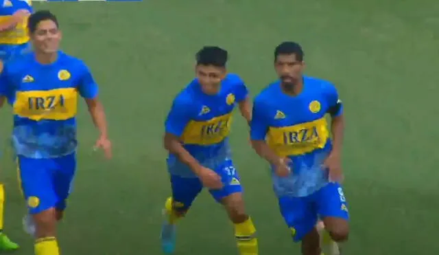 Serrato convirtió el 1-0 de FC Cajamarca sobre Tacna Heroica. Foto: captura/ATV Deportes