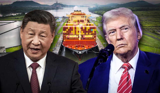 Trump critica las tarifas del canal como "exorbitantes" y advierte sobre la influencia china, mientras el presidente panameño, José Raúl Mulino, reafirma la soberanía de Panamá sobre esta vía crucial. Foto: composición LR/AFP