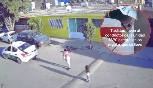 Gremio de taxistas buscaron al responsable del video para que devolviera los regalos que ‘robó’. Foto: composición LR/captura/elinformanteslp