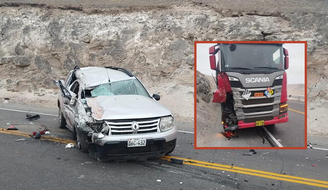 Arequipa. Aparatoso accidente de tránsito tuvo lugar en la Panamericana Sur, altura de Camaná. Foto: composición LR/Difusión