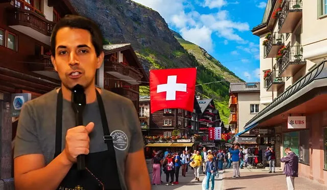 Youtuber entrevistó a peruano en Suiza. Foto: Composición LR / Canal de Youtube CEO RANDOM / Google