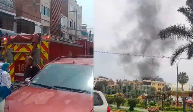 El incendio se produjo en los alrededores de la Municipalidad de Los Olivos/Composición LR