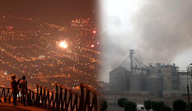 8.	Senamhi reveló que los picos de contaminantes se registraron entre la 1:00 y las 3:00 de la madrugada del lunes 25 de diciembre. Foto: composición LR/Andina