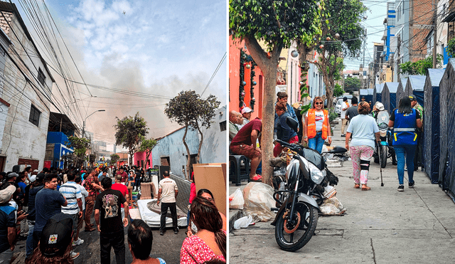 La municipalidad de Breña ha instalado carpas para que los afectados puedan pernoctar. Foto: composición Gerson Cardoso/Grecia Infante/Kevinn García URPI-LR