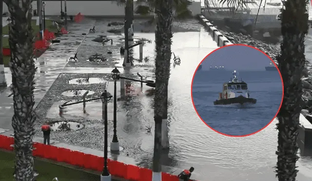 Así terminó la Plaza Grau en el Callao después de salida del mar. Foto: Captura Canal N