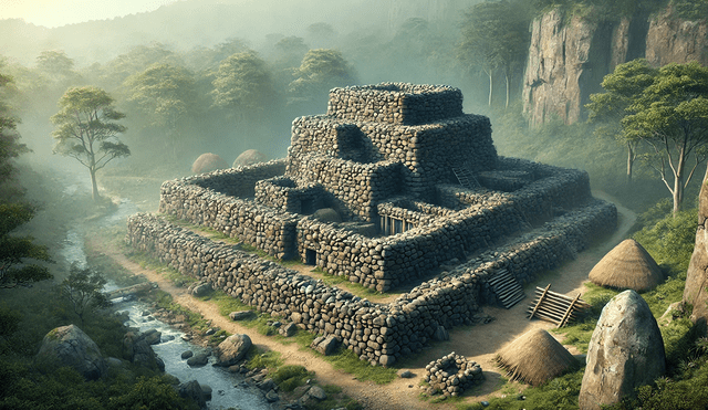 La fortaleza, construida con técnicas avanzadas para su época, demuestra que estas comunidades prehistóricas no solo eran nómadas, sino que tenían jerarquías organizadas. Foto: Chat GPT