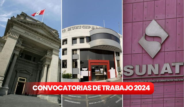 Ofertas laborales para personas sin experiencia y con diferentes grados de instrucción, del 30 de diciembre al 5 de enero, en Lima y provincias. Foto: PJ/Sunat/MuniAte