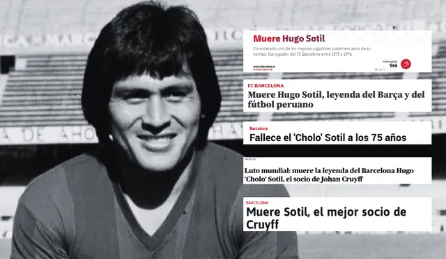 Además de su éxito en el club catalán, Sotil fue parte fundamental de la selección peruana que ganó la Copa América en 1975. Foto: composición LR/Visión 360/FC Barcelona/Mundo Deportivo/Diario AS/Diario Marca/El Tiempo