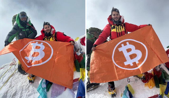 Al ondear la bandera en un lugar tan remoto e inaccesible, se subraya la naturaleza universal de Bitcoin. Foto: Juan Ignacio Camet