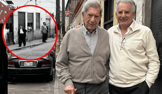 Vargas Llosa acompañado de su hijo, Álvaro, en el recorrido por jirón Huatica. Foto: composición LR/X/Álvaro Vargas Llosa