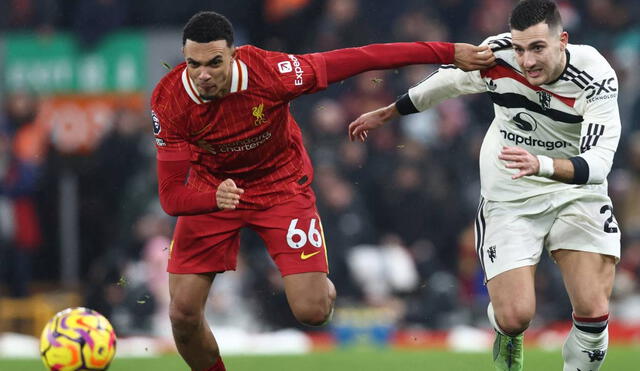 Liverpool y Manchester United jugaron en Anfiel. Foto: AFP