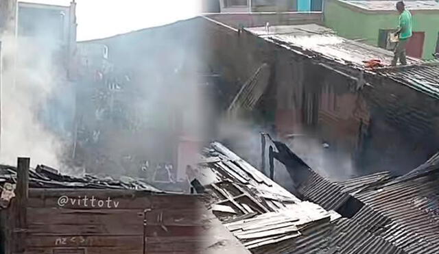 Incendio en la urbanización Santa Rosa, Callao/Composición LR/Foto: Vitto TV