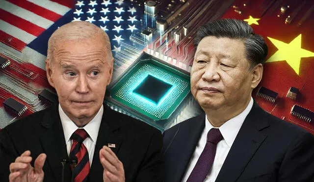 El gobierno de EE. UU., liderado por Joe Biden, anunciará nuevas restricciones para limitar el acceso de China a chips avanzados de inteligencia artificial en las próximas semanas. Foto: composición LR/AFP