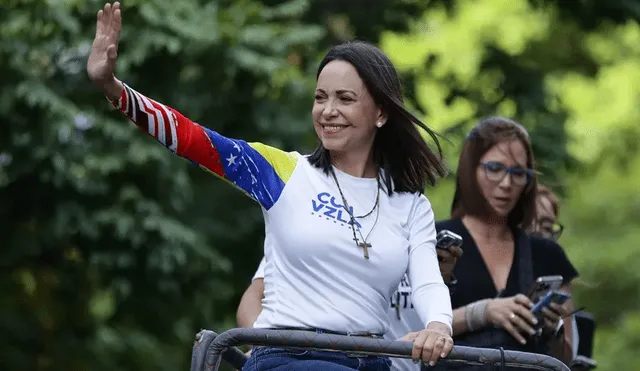 Líder opositora, María Corina Machado, convoca a movilización masiva el 9 de enero. Foto: EFE