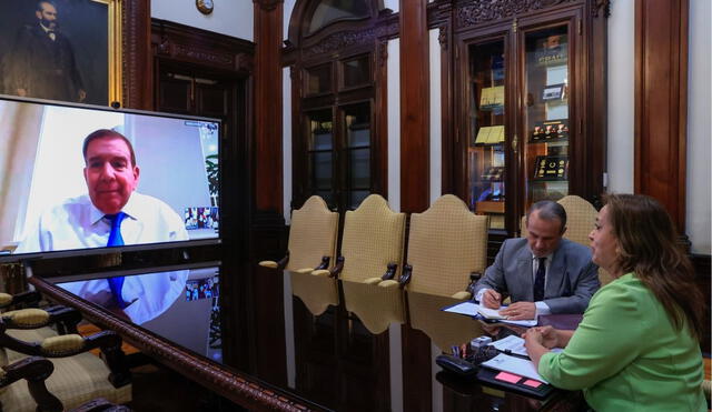 Dina Boluarte anunció apoyo a Edmundo González, líder de la oposición en contra del régimen de Maduro | Foto: Presidencia del Perú.