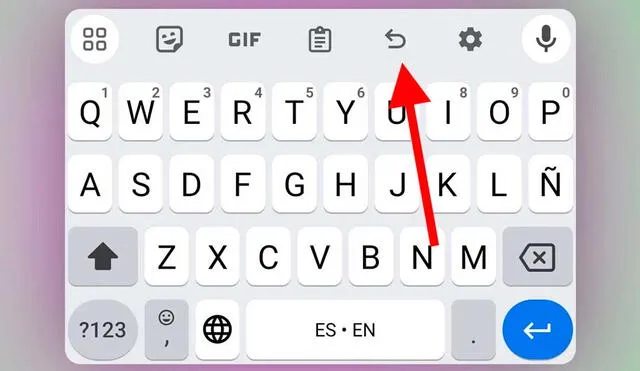 Así luce el botón Deshacer en Gboard. Foto: Xataka