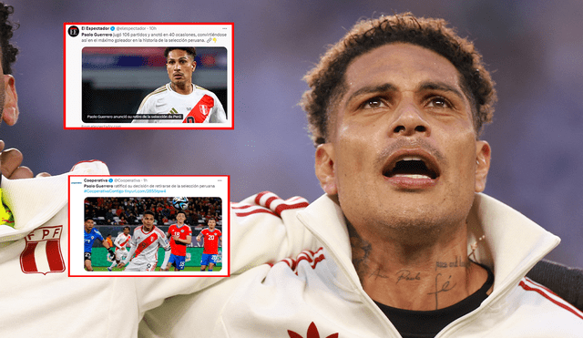 Paolo Guerrero es el máximo goleador en la historia de la selección peruana. Foto: composición LR/captura de Cooperativa/El Observador