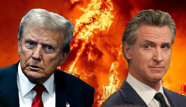 Trump responsabiliza a Gavin Newsom de los incendios forestales en California. Foto: composición LR/ AFP/ CNN