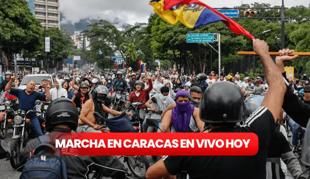 Miles de ciudadanos se movilizan hoy en Caracas en contra del régimen de Nicolás Maduro. Foto: composición LR/EFE