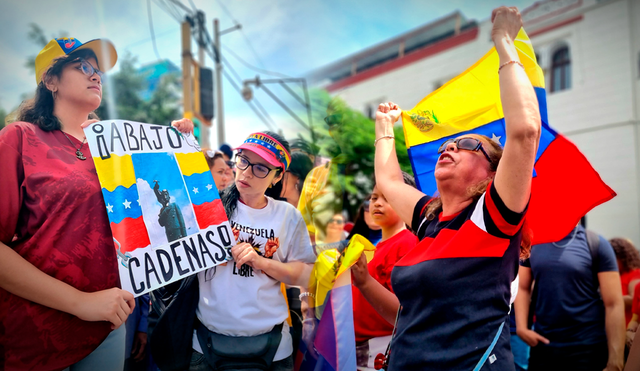 Ciudadanos venezolanos en Perú respaldan a Edmundo González. Foto: La República