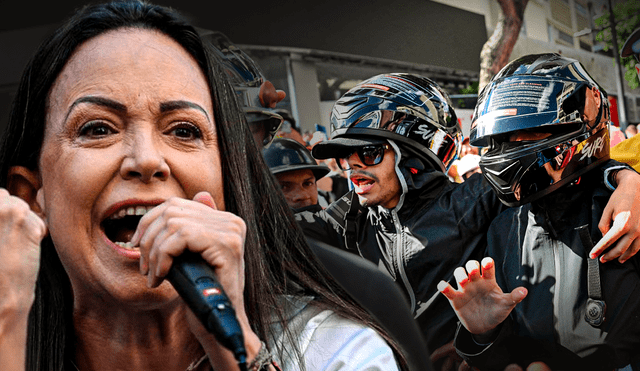 María Corina Machado salió a las calles a  protestar contra la dictadura de Nicolás Maduro y fue detenida. Foto: composición LR/Jazmín Ceras/AFP