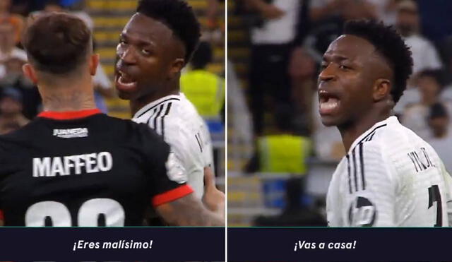 Vinícius se burló de Pablo Maffeo y generó una trifulca tras triunfo de Real Madrid sobre Mallorca por la Supercopa de España. Foto: composición LR/captura