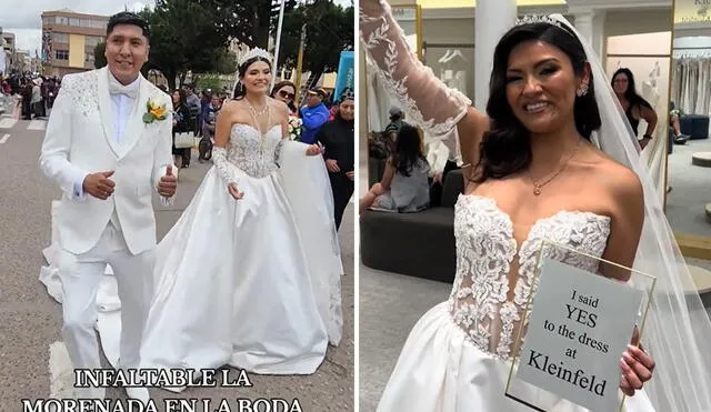 "La boda más hermosa que he visto en Juliaca", resaltaron usuarios. Foto: composición LR/@ladyluzmq/ TikTok