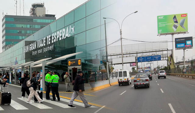 Miles de peruanos tomaban la av. Faucett para ingresar al Aeropuerto Jorge Chávez. Foto: Composición LR/Andina.