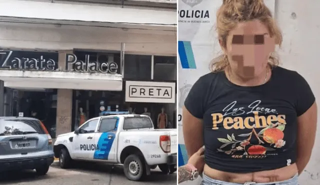 La mujer fue aprehendida en el Zarate Palace, lugar donde perpetró el ataque. Foto: Composición LR.