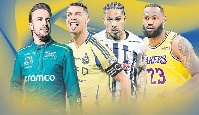 Fernando Alonso, Cristiano Ronaldo,Paolo Guerrero y LeBron James son algunos grandes deportistas que se mantienen activos pese a su edad. Foto: composición de Jhon Casco/GLR