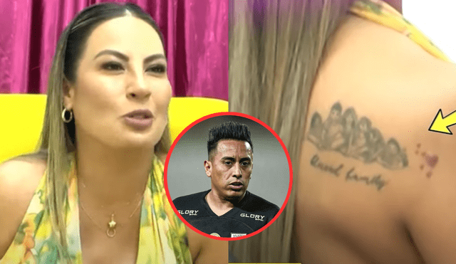 Pamela López revela su tatuaje de Christian Cueva y confirma que planea borrarlo. Foto: Composición LR/Willax