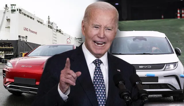 La administración Biden implementará una prohibición histórica para la industria automotriz: desde 2027, los autos eléctricos no podrán usar tecnología de China o Rusia.Foto: composición LR*AFP