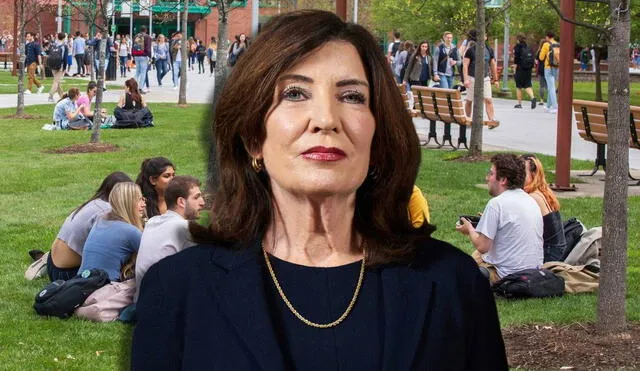 Kathy Hochul, gobernadora de Nueva York, ha presentado una nueva iniciativa que permitirá a adultos estudiar gratis en universidades públicas. Foto: Composición LR