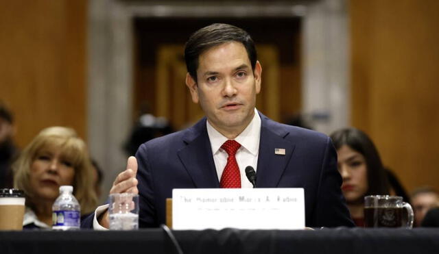 En su intervención, Rubio criticó a China, a la que calificó como el "adversario más peligroso" para EE. UU., y también arremetió contra los regímenes de Cuba y Venezuela por su situación actual. Foto: NPR