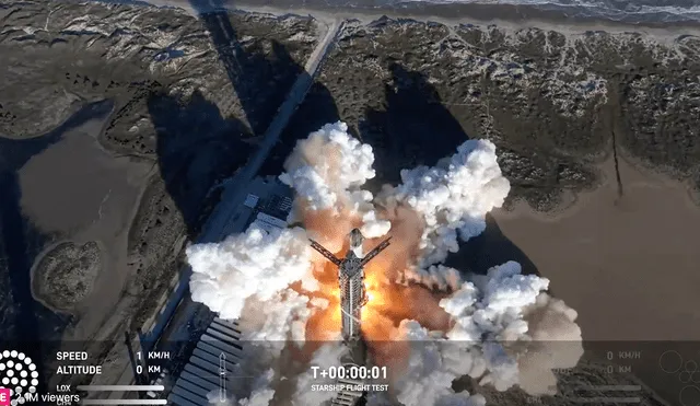 El despegue se llevó a cabo desde las instalaciones de Starbase en Boca Chica, Texas. Foto: AFP