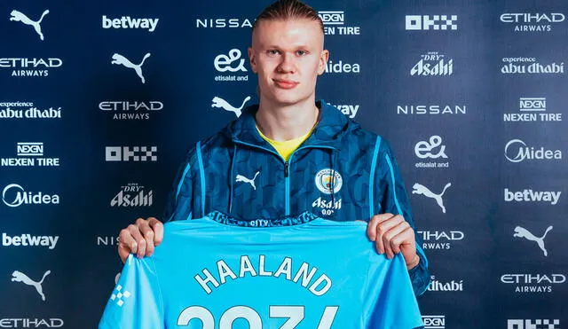 Erling Haaland se convirtió en el máximo goleador del Manchester City en la temporada anterior. Foto: Manchester City