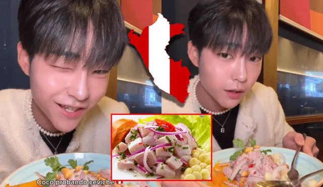 Influencer coreano queda sorprendido con el ceviche peruano. Foto: composición LR