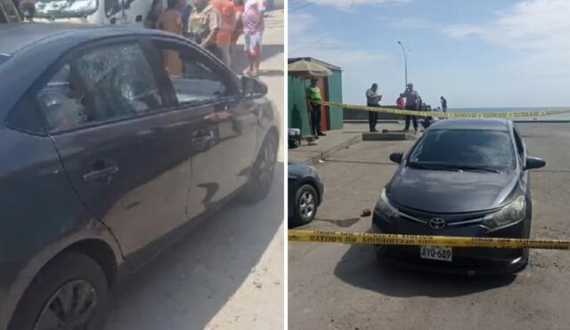 A pesar de los numerosos disparos que destrozaron las lunas del auto, el conductor logró salir ileso. Foto: difusión.