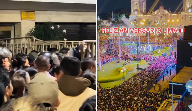 "Estaba repleto", reaccionaron usuarios sobre masiva asistencia en la Plaza de Armas. Foto: composición LR/TikTok