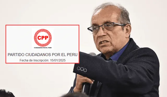 El partido Ciudadanos por el Perú (CPP), vinculado a Nicanor Boluarte, fue oficialmente inscrito ante el JNE el 15 de enero. | Composición: LR.