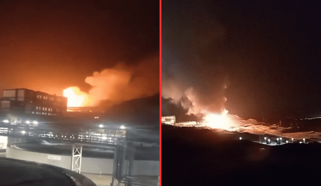 Reportan incendio y explosiones en la planta de la empresa Shougang - Hierro Perú, en Ica. Foto: Composición LR.