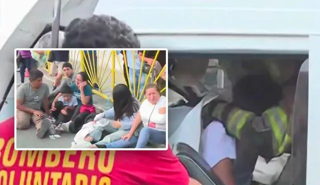 La combi recogía pasajeros cuando fue impactada por el bus de la línea El Chino. Foto: composición LR